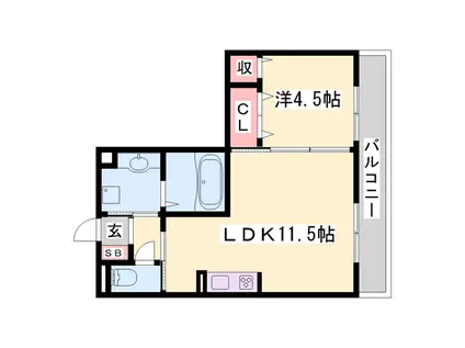 ベルフォーレⅡ(1LDK/2階)の間取り写真