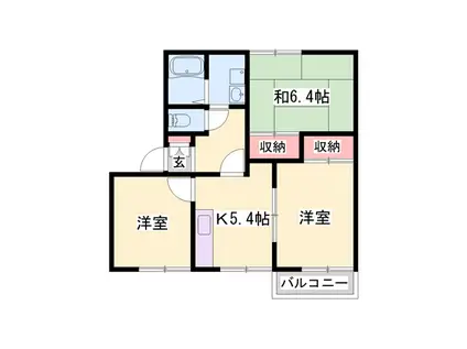 ヴィレッジキタ(3K/2階)の間取り写真