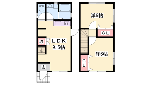 山陽本線 相生駅(兵庫) 徒歩16分 1階建 築11年(2LDK)の間取り写真