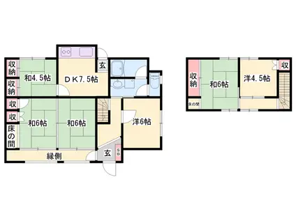 加古川線 日岡駅 徒歩52分 2階建 築55年(6DK)の間取り写真