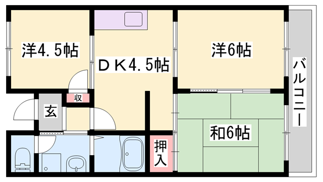 ガーデンプレイス望理郷(3DK/2階)の間取り写真