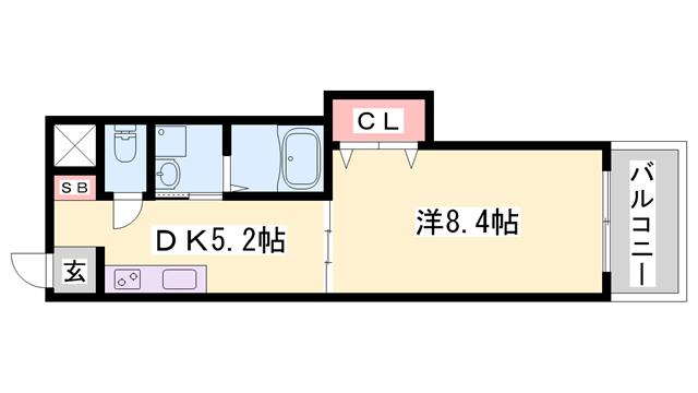 フレシールメゾン A棟(1DK/2階)の間取り写真