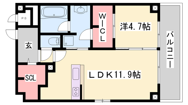 さくら三左衛門堀(1LDK/2階)の間取り写真