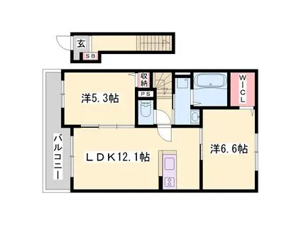 カピリナ(2LDK/2階)の間取り写真