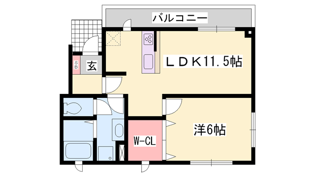 ノースリバー・T(1LDK/1階)の間取り写真