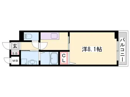 フリーデ K.I・1(1K/1階)の間取り写真