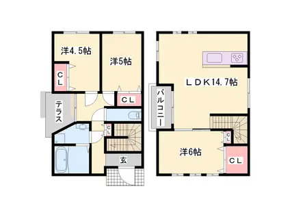 山陽電気鉄道本線 手柄駅 徒歩12分 2階建 築13年(3LDK)の間取り写真