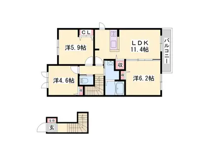 プレマージュ(3LDK/2階)の間取り写真
