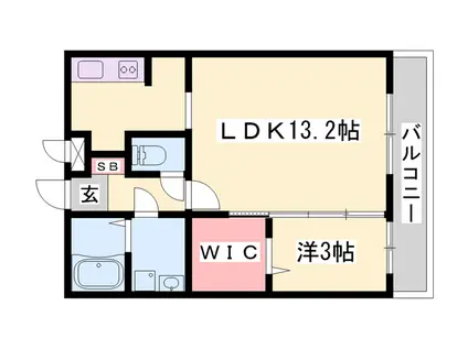 ロータスコート(1LDK/2階)の間取り写真