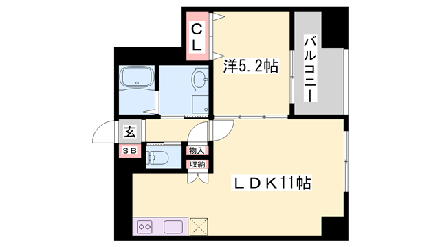MISTRAL姫路駅前Ⅱ(1LDK/10階)の間取り写真