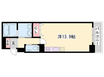 ライフタウンⅢ(ワンルーム/6階)の間取り写真