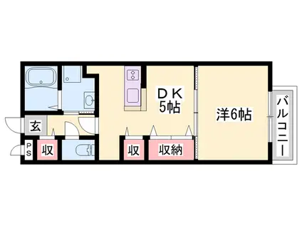 ウェルヴィラ(1DK/2階)の間取り写真