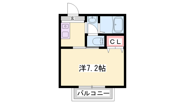 アスタ.ラ.ビスタ(1K/1階)の間取り写真
