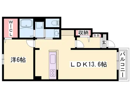 ラボールⅠ(1LDK/1階)の間取り写真