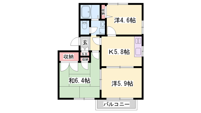 ディアス寿(3K/2階)の間取り写真