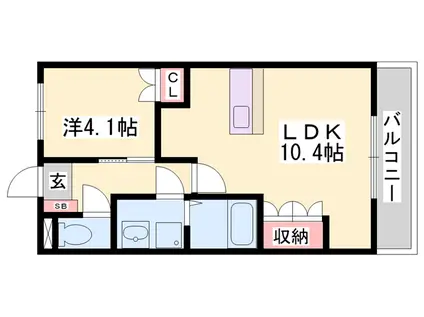 アンシャンテ(1LDK/1階)の間取り写真