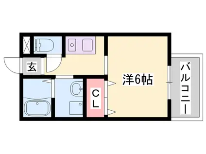 クレール(ワンルーム/1階)の間取り写真
