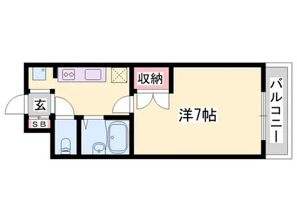 ジュネス伊伝居2(1K/3階)の間取り写真