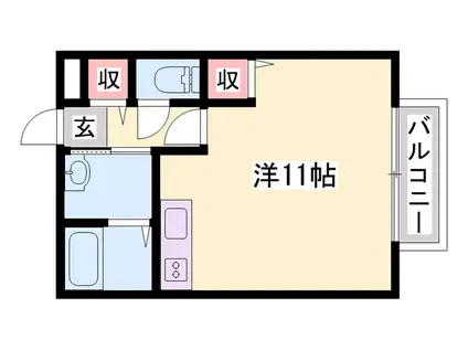 コンフォートテクノⅠ(ワンルーム/1階)の間取り写真