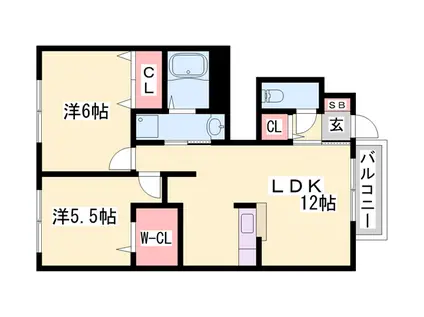 コンフォートテクノⅢ(2LDK/1階)の間取り写真