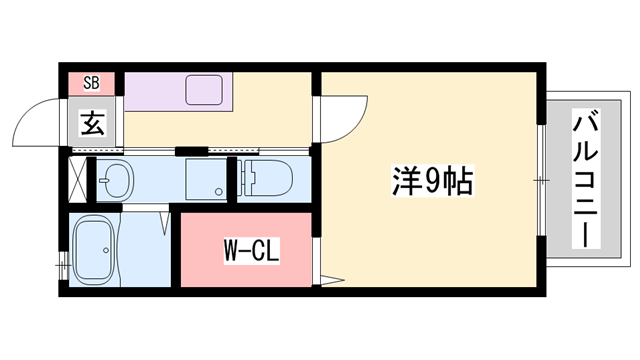 コンフォートテクノⅢ(1K/1階)の間取り写真