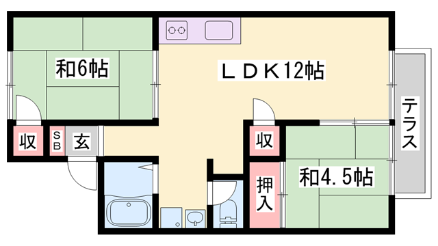 ファミール藤井(2LDK/2階)の間取り写真