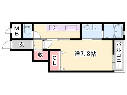 フィレールデュトラジャⅦ(1K/3階)の間取り写真