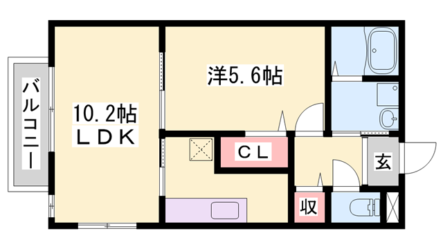シエナフローラⅠ番館(1LDK/2階)の間取り写真