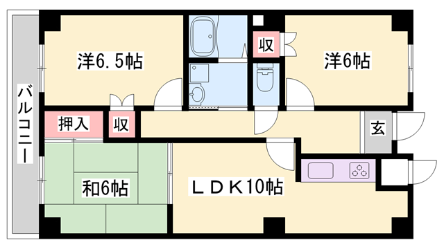 マイシティ303(3LDK/2階)の間取り写真
