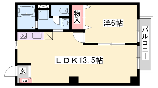 エル・ガーデンB(1LDK/1階)の間取り写真
