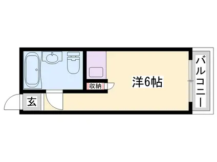 中岡ハイツ(ワンルーム/1階)の間取り写真