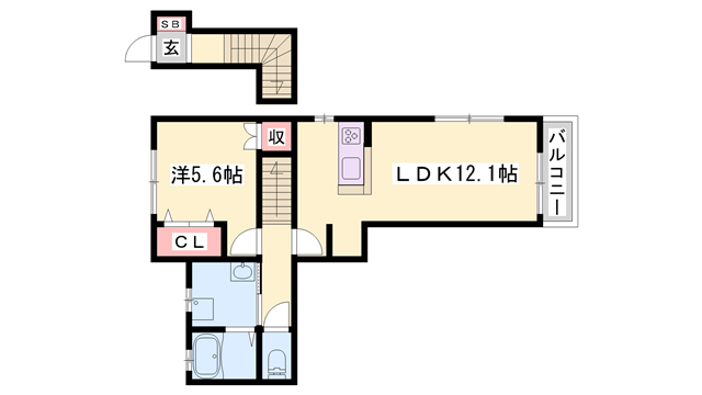 エスペランサ1(1LDK/2階)の間取り写真