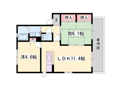 シャーメゾンTOMAMI(2LDK/1階)の間取り写真