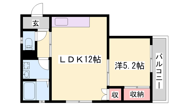 ハイツONOE(1LDK/2階)の間取り写真