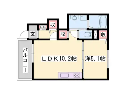 グローリーデイズ(1LDK/1階)の間取り写真