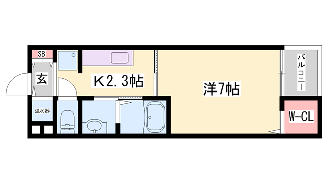 コレクトライル(1K/2階)の間取り写真