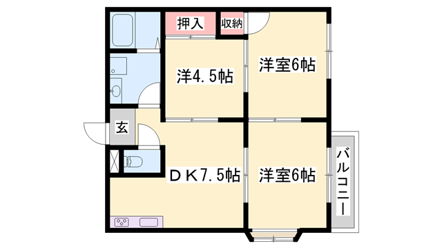 エルディム垣内(3DK/2階)の間取り写真
