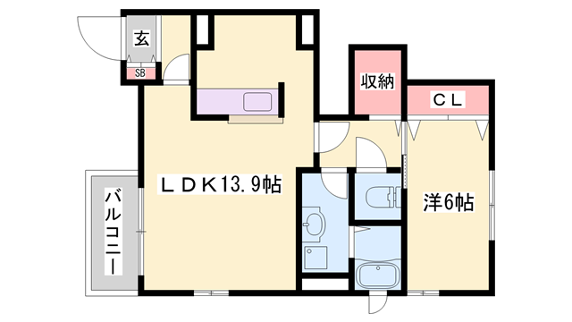 エストリア(1LDK/1階)の間取り写真