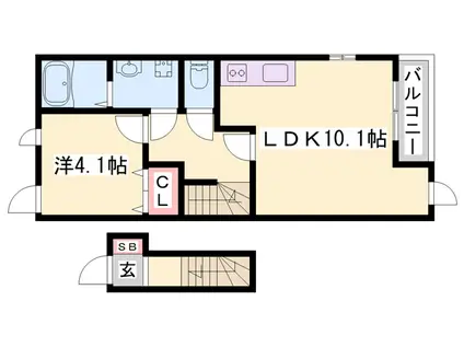シャルマン(1LDK/2階)の間取り写真