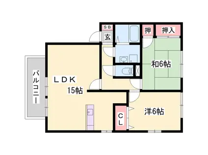 グランコート(2LDK/1階)の間取り写真