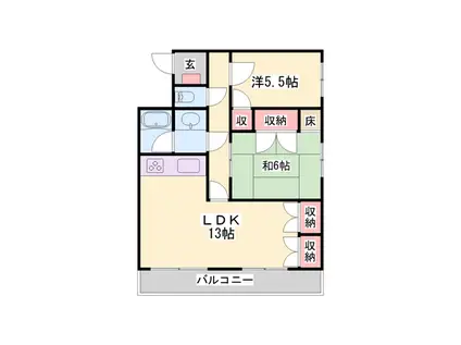 ビアンテじけまち(2LDK/3階)の間取り写真
