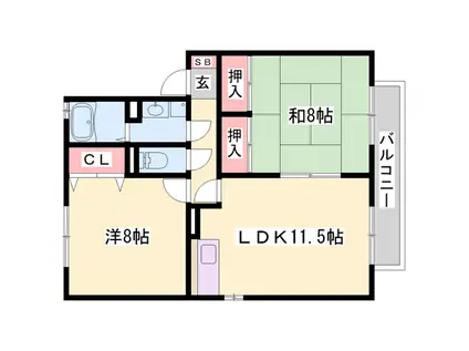 エピソード21(2LDK/2階)の間取り写真