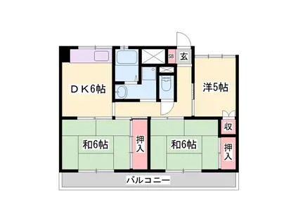 ビレッジハウス中村(3DK/4階)の間取り写真