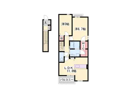 オリーブ赤穂Ⅱ(2LDK/2階)の間取り写真