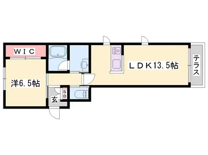 シャーメゾンさくらコート粟津(1LDK/1階)の間取り写真