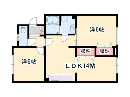 マンション堂本(2LDK/1階)の間取り写真