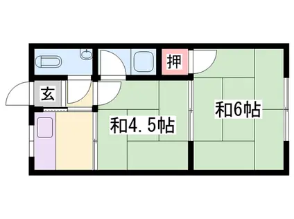 たくみ荘(2K/2階)の間取り写真