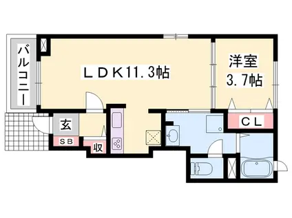 YS.VILLA赤坂(1LDK/1階)の間取り写真