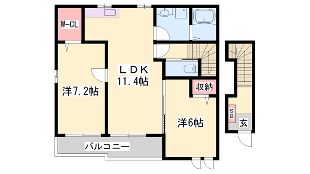 アルページュ(2LDK/2階)の間取り写真
