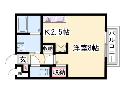コンフォートテクノ2(1K/1階)の間取り写真
